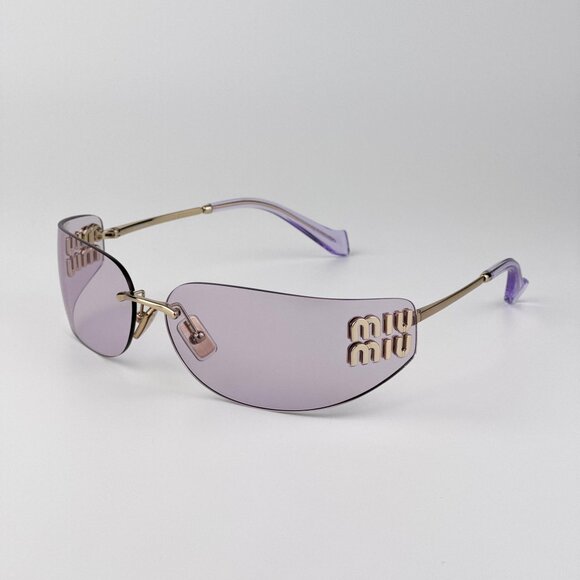Miu Miu Women’s Rectangle Sunglasses – Gold Pink Model MUA51S | Color ZVN90O main image 6